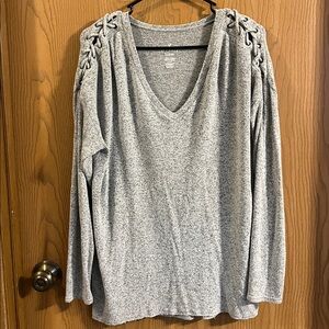 American Eagle‎ Outfitters Soft & Sexy Plush Heather Gray Long Sweater Medium